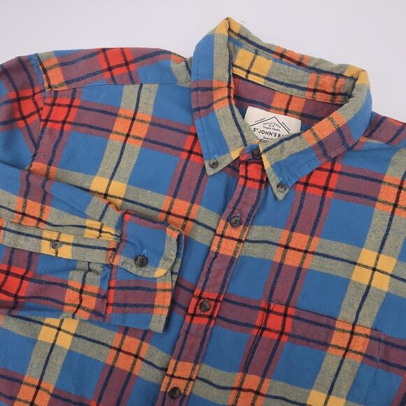 St. John's Bay Other - St. John's Bay Flannel Shirt Men's XL Teal, Yellow, Orange, Red Colorful